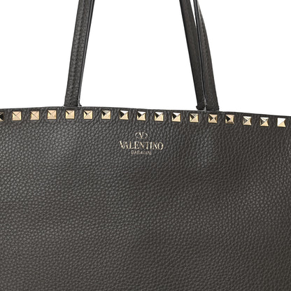 Valentino Garavani Grained Calfskin Rockstud Shoulder Tote Graphite 7 of 21