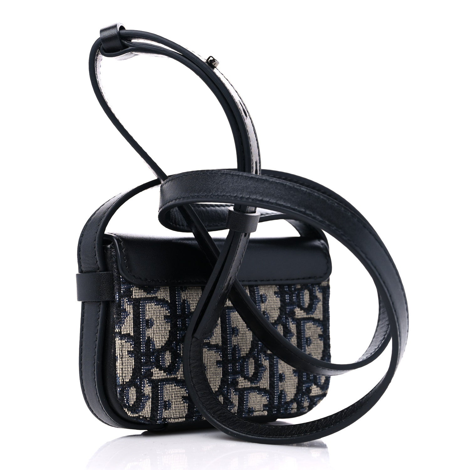 Christian Dior Oblique Smooth Calfskin Nano Pouch Beige Black 3 of 8