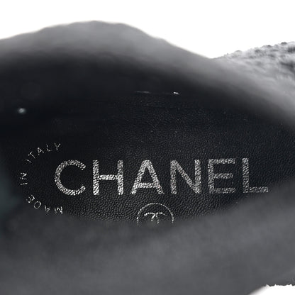 Chanel Crochet Patent Cap Toe Short Ankle Boots 35 Black 8 of 11