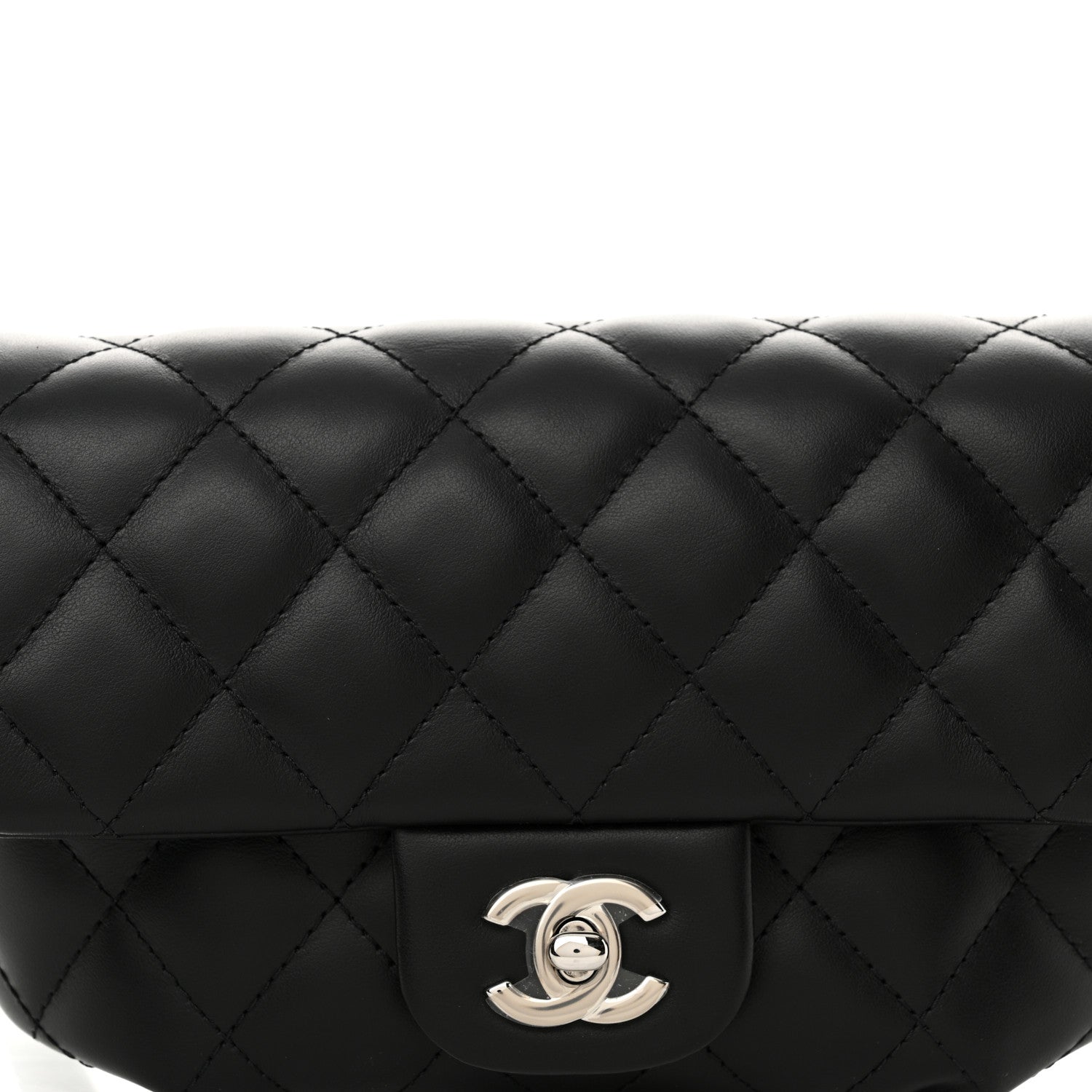 Chanel Calfskin Quilted CC Uniform Flap Belt Bag Black 9 of 11