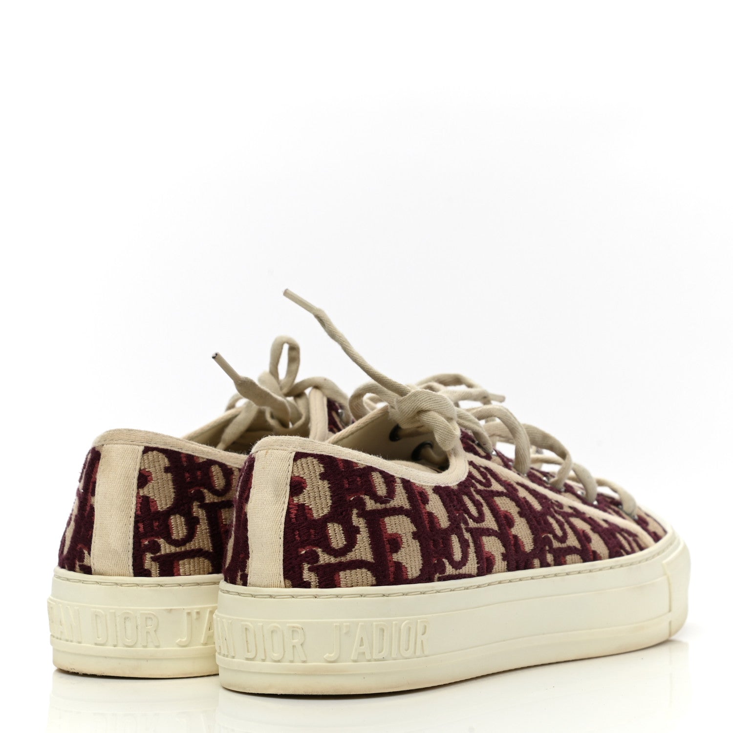 Christian Dior Canvas Oblique Walk'N'Dior Low Top Sneakers 38 Deep Amaranth 5 of 9