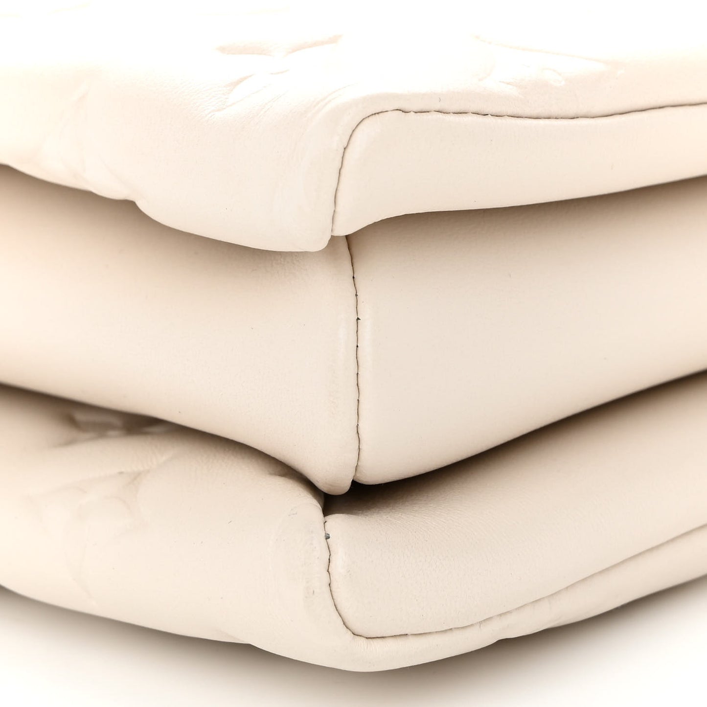 Lambskin Embossed Monogram Coussin PM Beige Cream