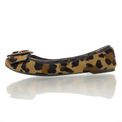 Prada Calf Hair Leopard Print Ballet Flats 38 1 of 6