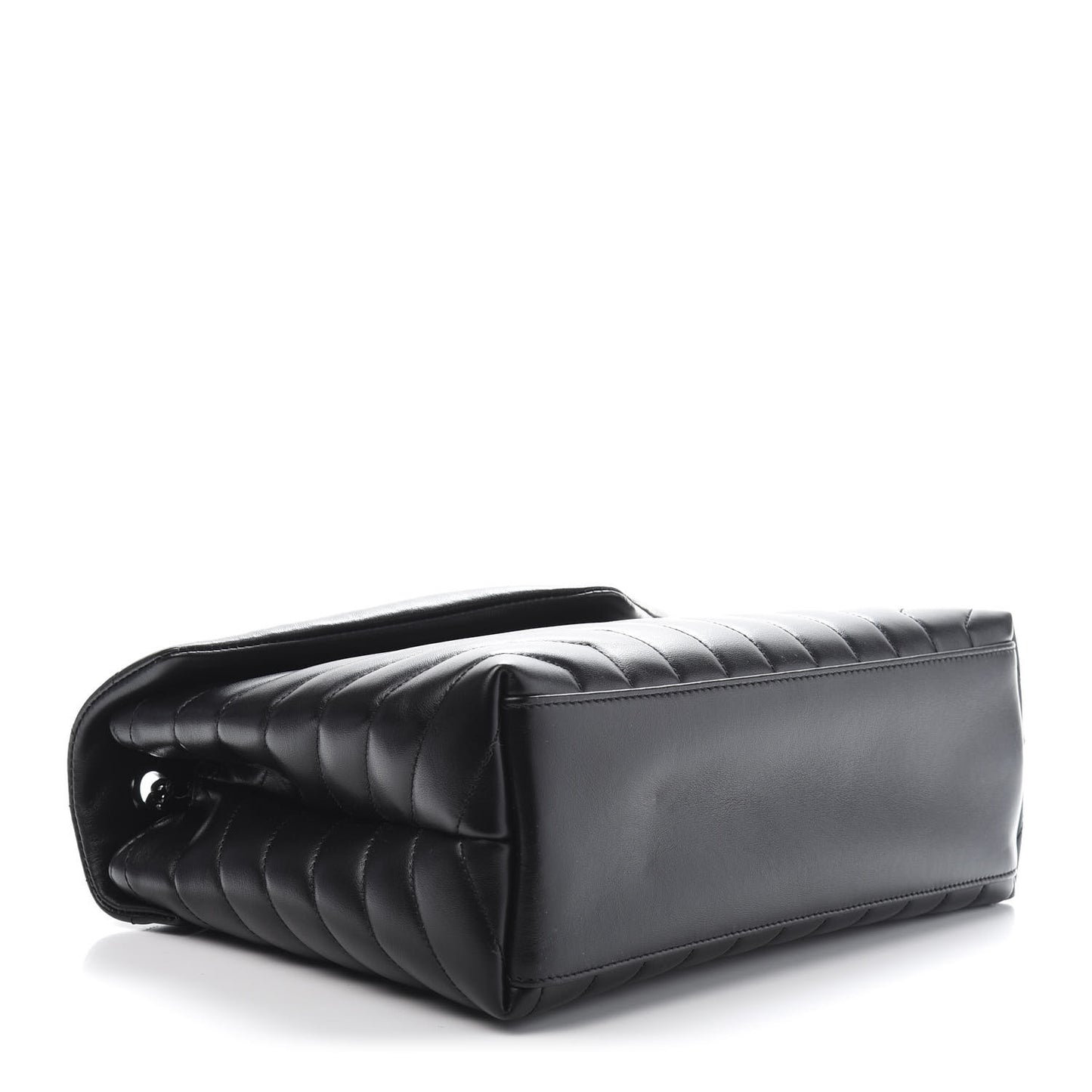 Calfskin Y Quilted Monogram Medium Loulou Chain Satchel Black