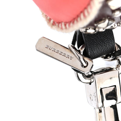 Burberry Calfskin Wool Cashmere Studded Mabel Derek The Bird Bag Charm Deep Claret Multicolor 6 of 6