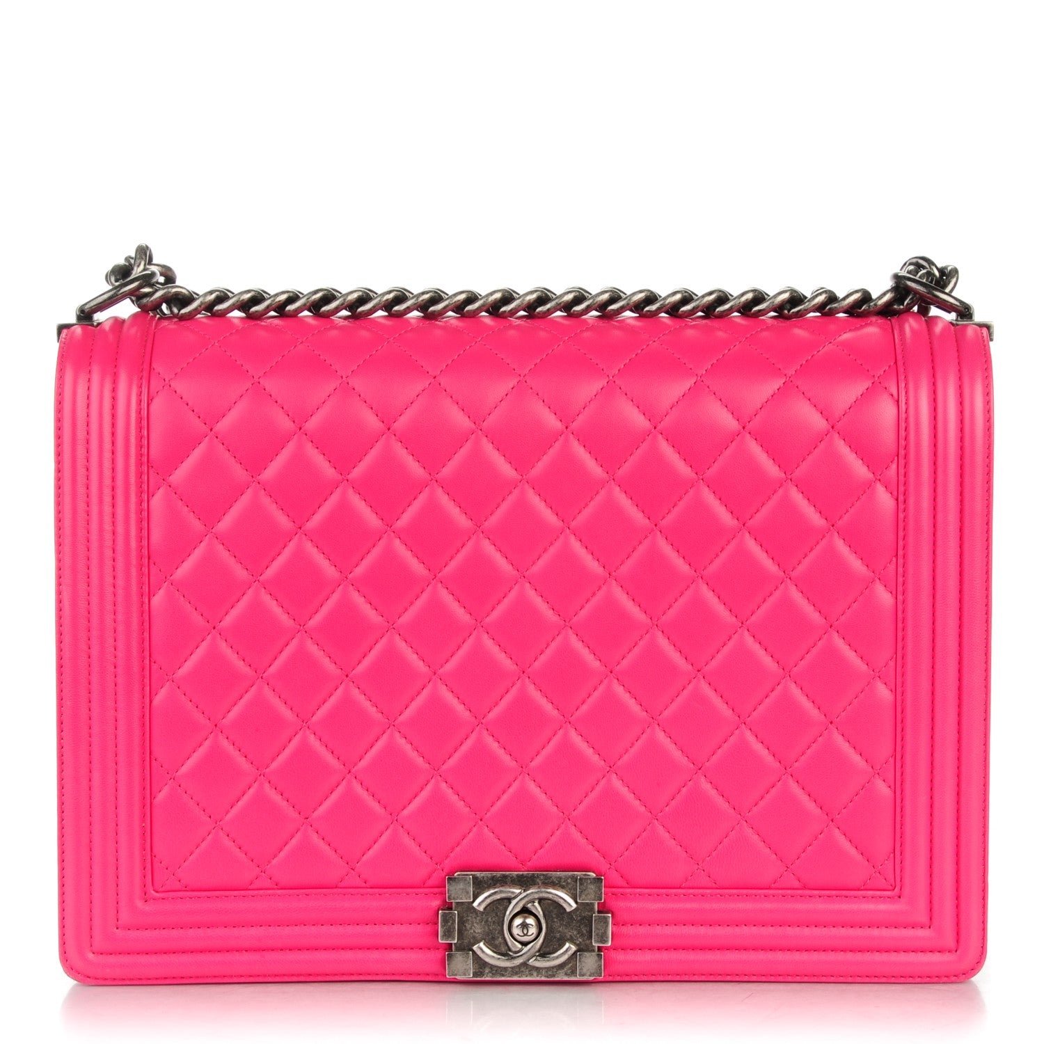 Chanel Lambskin Quilted Large Boy Flap Pink 1 of 7
