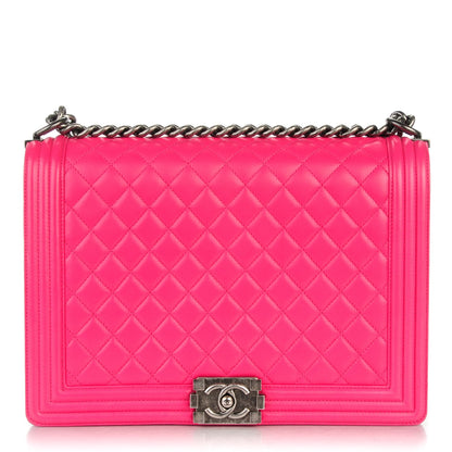 Chanel Lambskin Quilted Large Boy Flap Pink 1 of 7