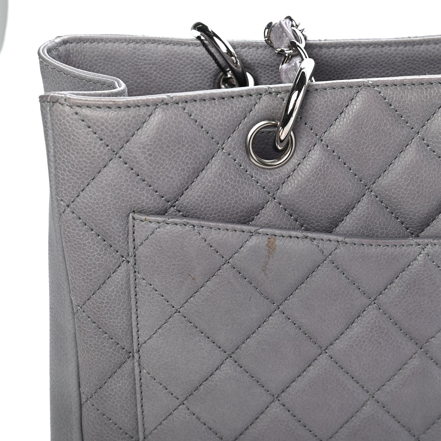 Chanel Caviar Quilted Grand Shopping Tote GST Light Grey 11 of 11