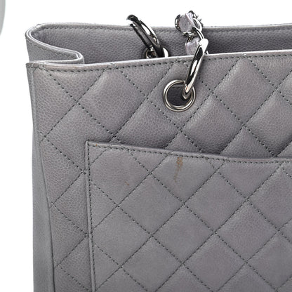 Chanel Caviar Quilted Grand Shopping Tote GST Light Grey 11 of 11