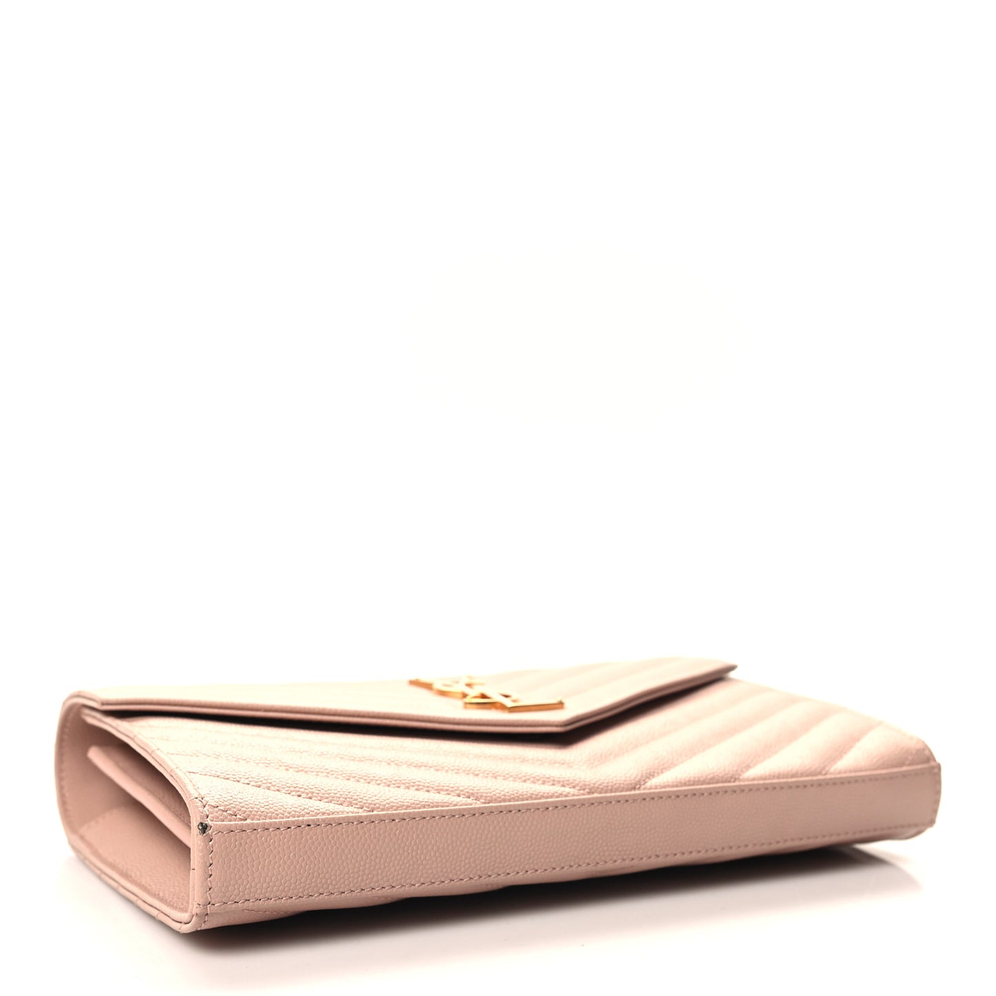 Grain De Poudre Matelasse Chevron Monogram Chain Wallet Pale Pink