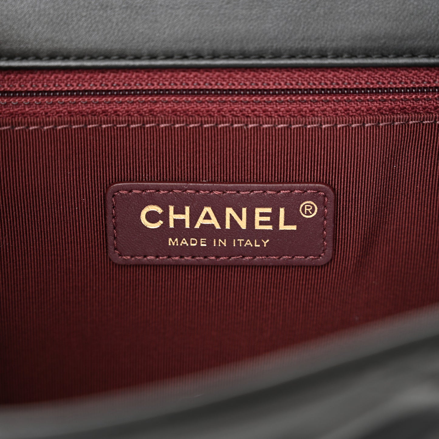 Glazed Calfskin Quilted Medium Gold Bar Top Handle Flap Black