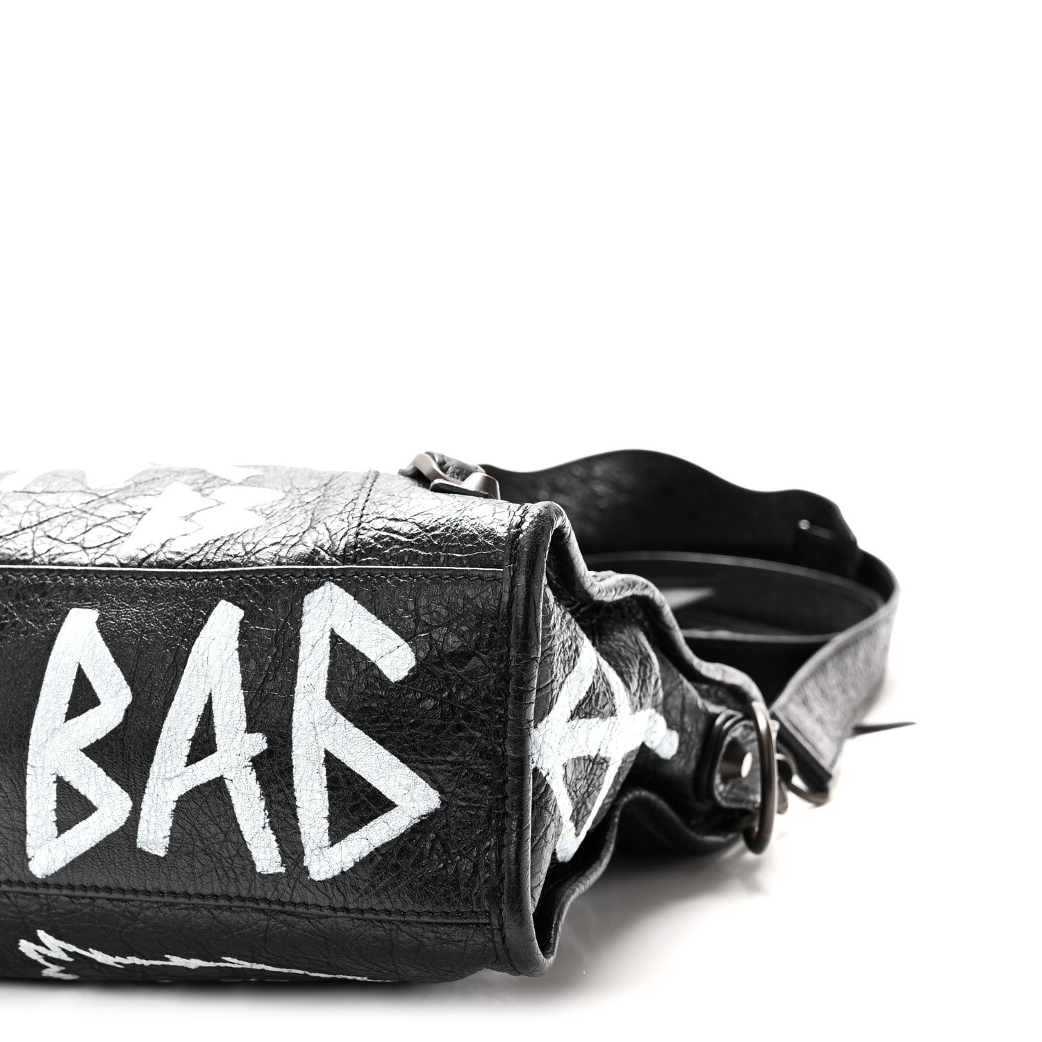 Balenciaga Agneau Classic Hardware Graffiti All Over S City Black Black 11 of 11