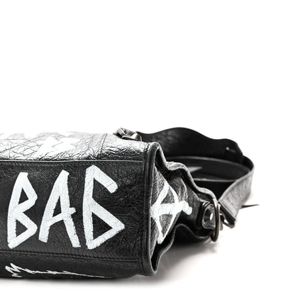 Balenciaga Agneau Classic Hardware Graffiti All Over S City Black Black 11 of 11