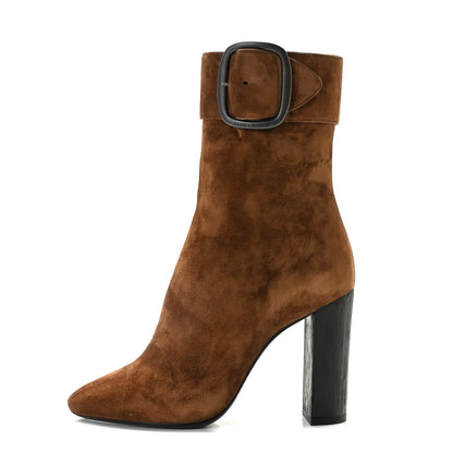 Saint Laurent Suede Joplin Buckle Booties 36.5 Land 1 of 14