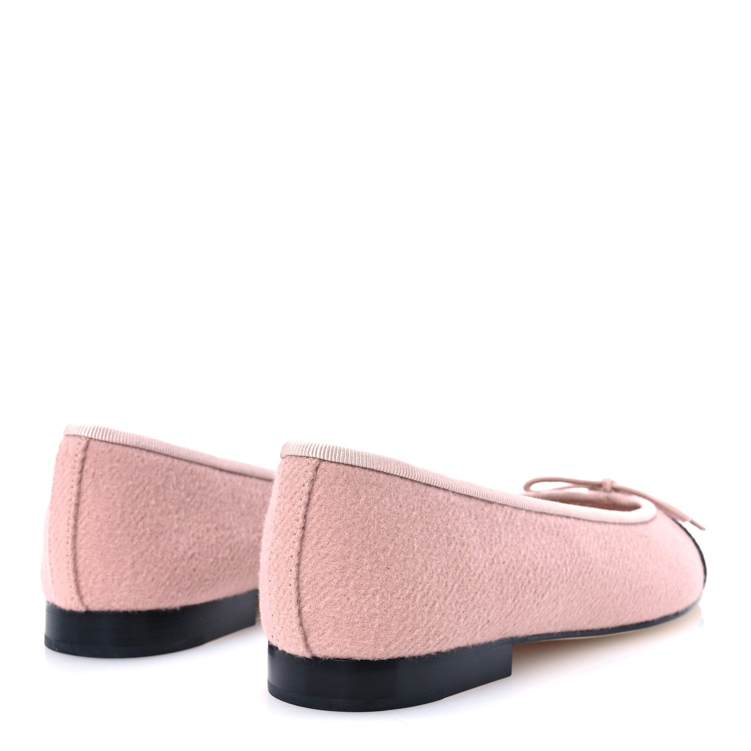 Chanel Fabric Cap Toe CC Ballet Flats 36 Light Pink Black 5 of 10