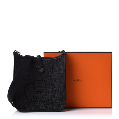 Hermes Taurillon Clemence Evelyne TPM Black 10 of 10