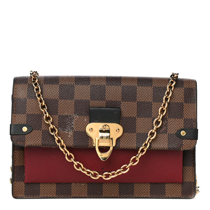Louis Vuitton Damier Ebene Vavin Chain Wallet Red 1 of 16