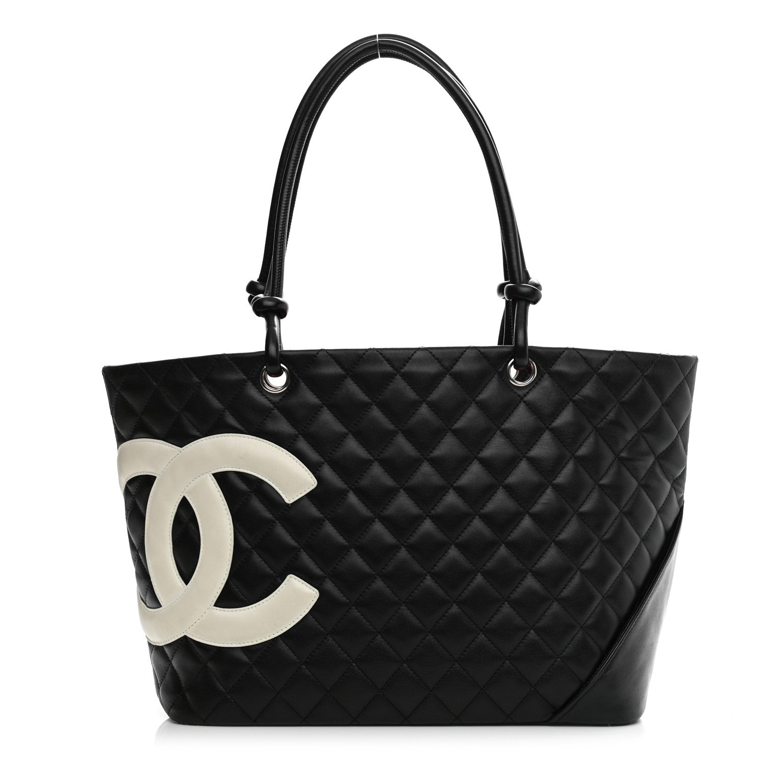 Chanel Calfskin Quilted Large Cambon Tote Black White 1 of 13