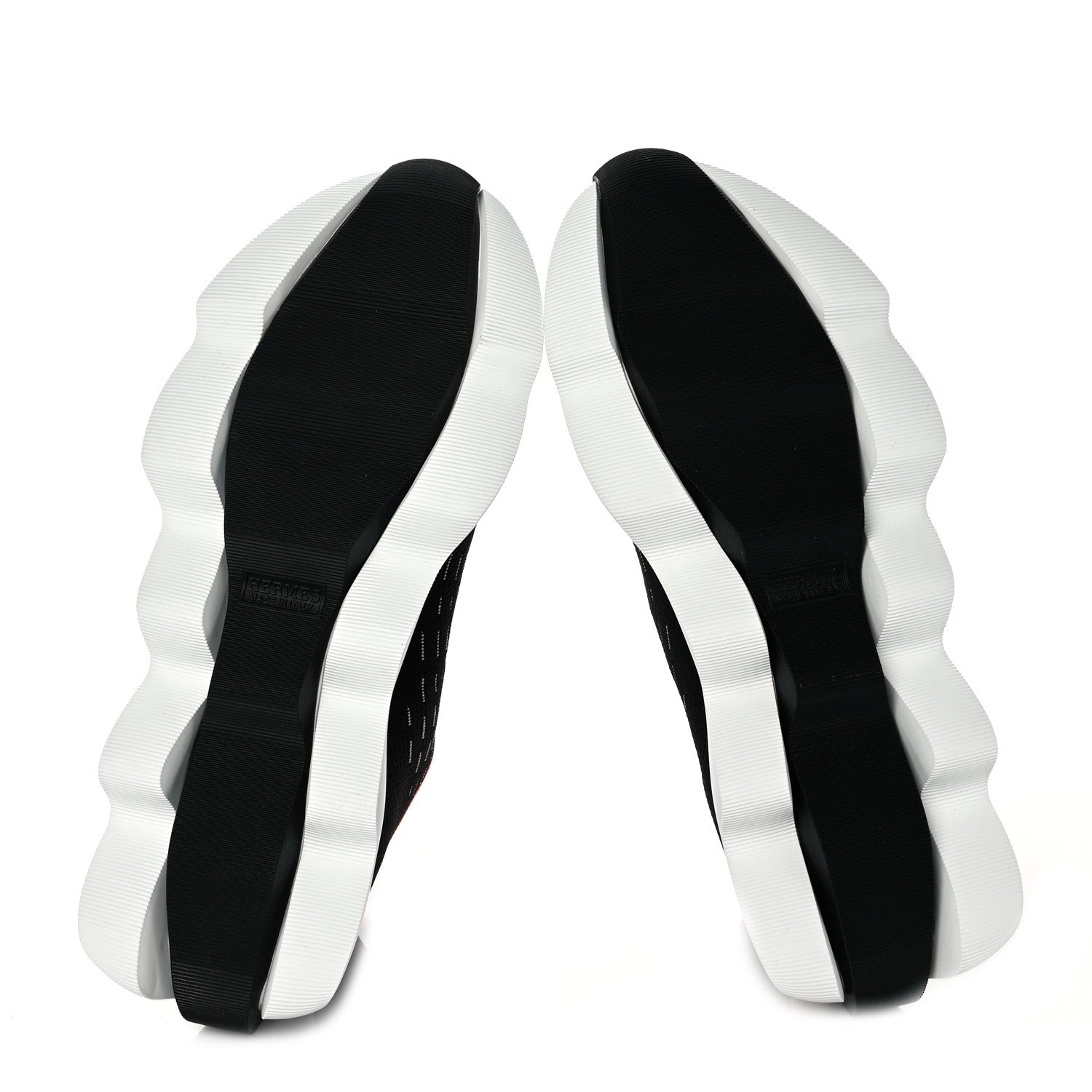 Hermes Technical Canvas Goatskin Womens Eclair Sneakers 38.5 Black 5 of 8