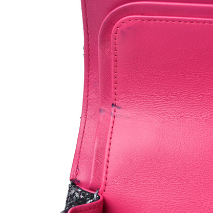 Chanel Metallic Snakeskin Medium Double Flap Blue Pink 12 of 15