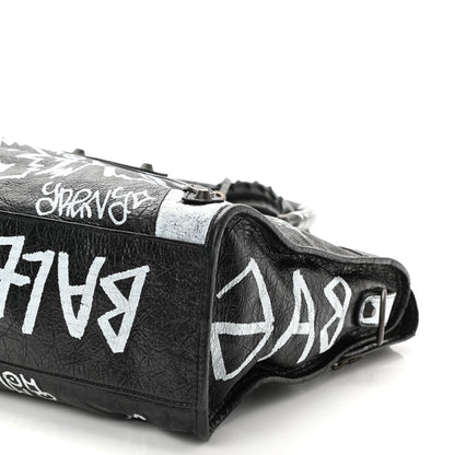 Balenciaga Agneau Arena Graffiti All Over Classic Hardware City Black White 10 of 12