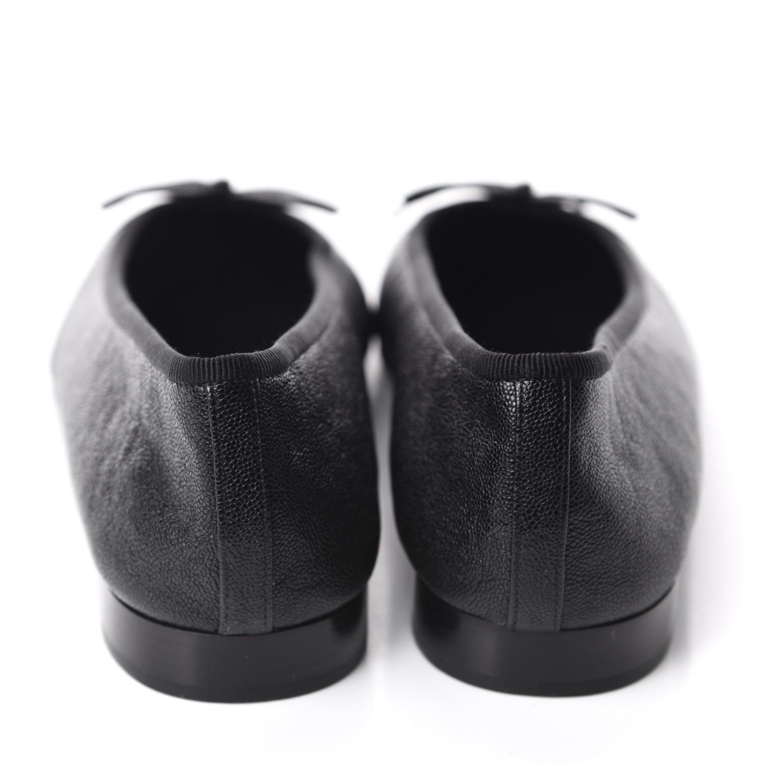 Chanel Caviar CC Cap Toe Ballerina Flats 38.5 Black 5 of 10
