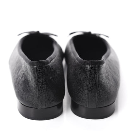 Chanel Caviar CC Cap Toe Ballerina Flats 38.5 Black 5 of 10