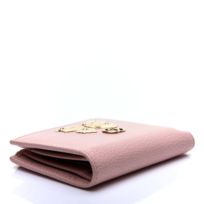 Gucci Pebbled Calfskin Butterfly Card Case Wallet Perfect Pink 4 of 12