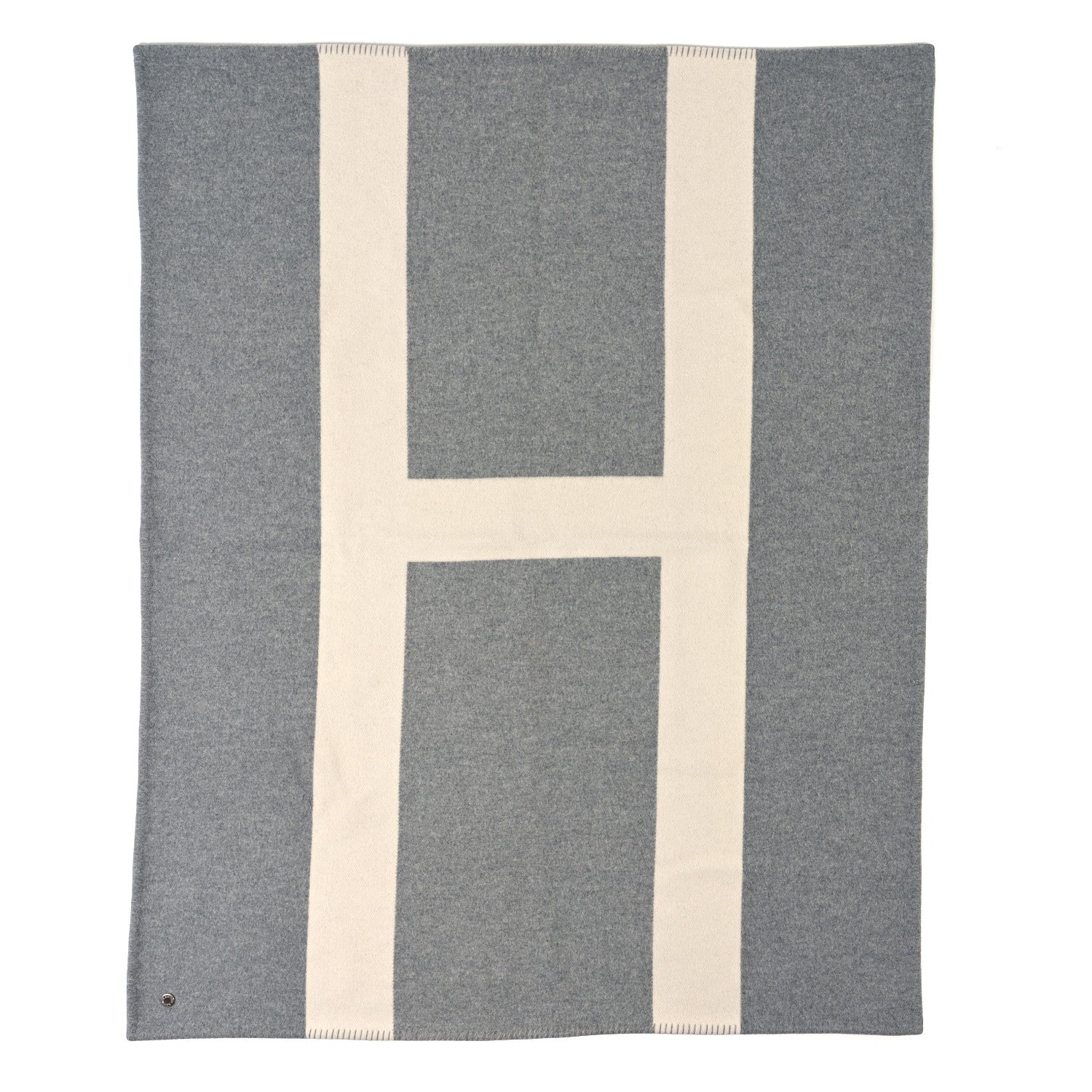 Hermes Wool Cashmere Avoine Blanket Craie Gris 4 of 4