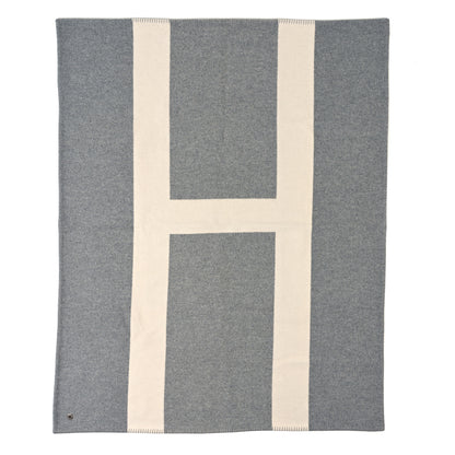 Hermes Wool Cashmere Avoine Blanket Craie Gris 4 of 4