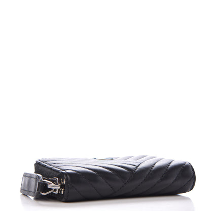 Chanel Lambskin Quilted Crossing Zip Around Coin Purse Black 4 of 7