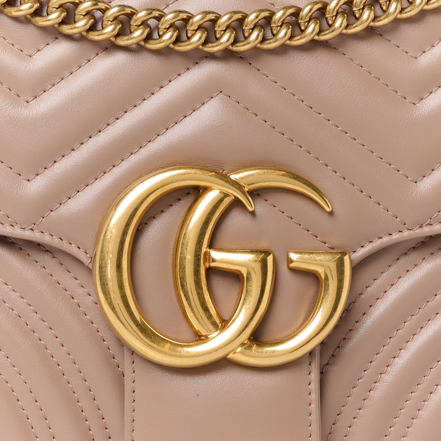Gucci Calfskin Matelasse Medium GG Marmont Shoulder Bag Porcelain Rose 9 of 11