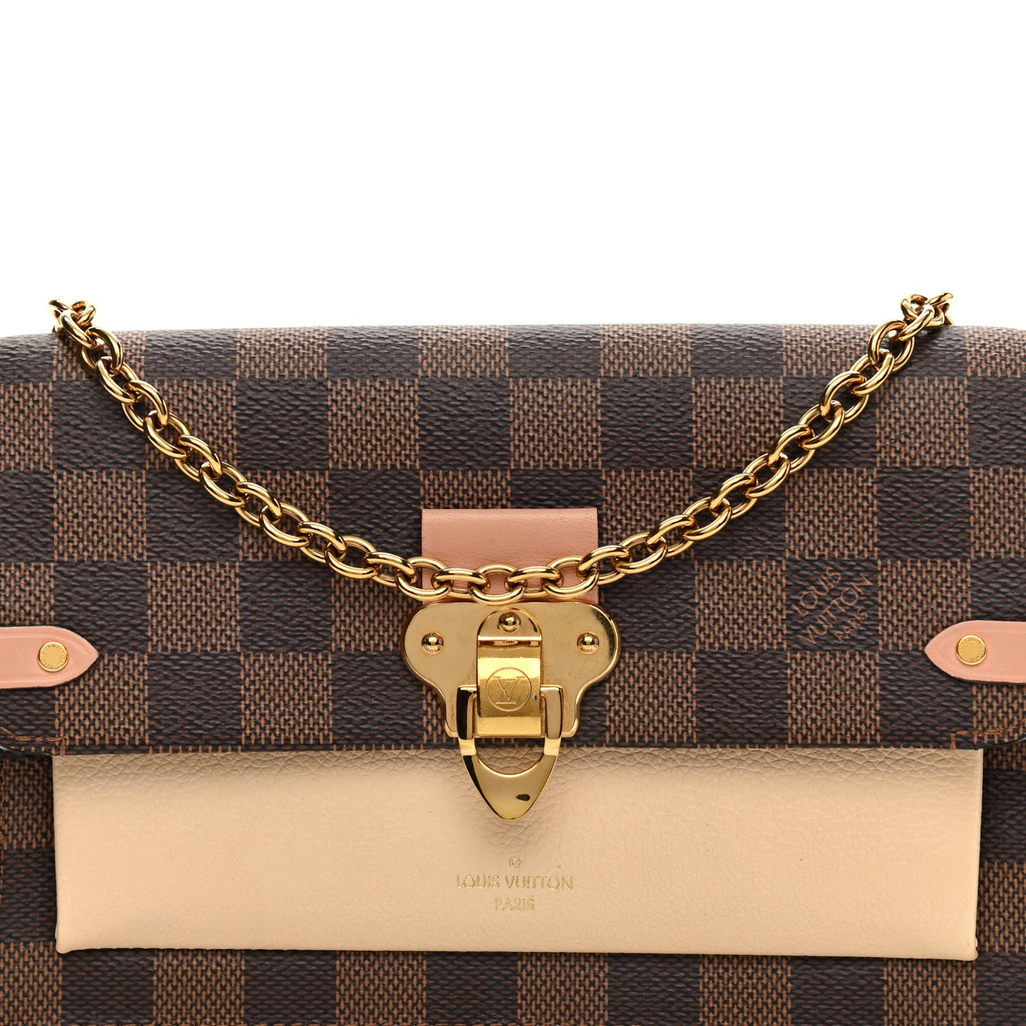 Damier Ebene Vavin Chain Wallet Creme