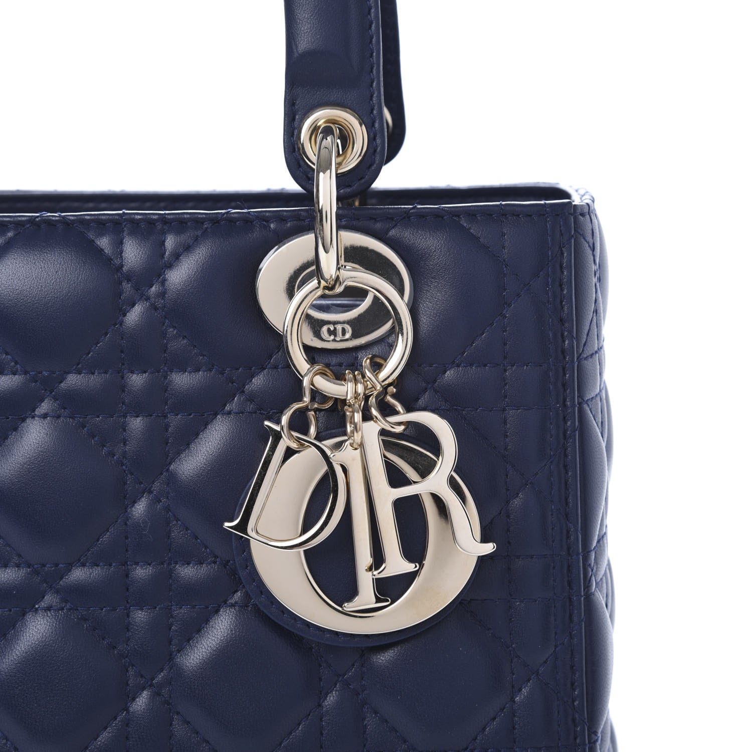 Christian Dior Lambskin Cannage Medium Lady Dior Navy Blue 13 of 13