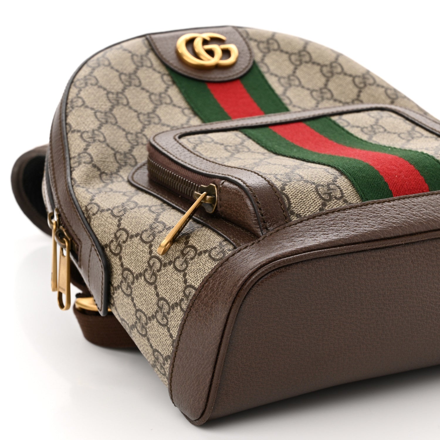 Gucci GG Supreme Monogram Calfskin Web Small Ophidia Day Backpack Beige Ebony New Acero 9 of 13