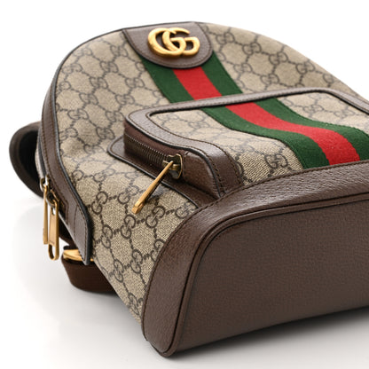 Gucci GG Supreme Monogram Calfskin Web Small Ophidia Day Backpack Beige Ebony New Acero 9 of 13