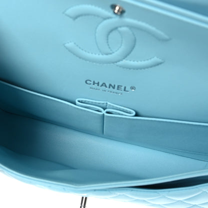 Chanel Lambskin Quilted Medium Double Flap Light Blue 5 of 9