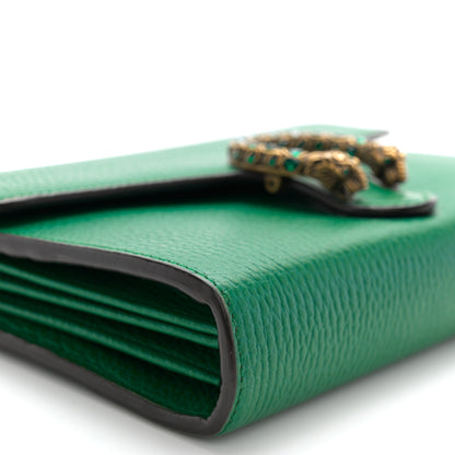 Gucci Calfskin Mini Dionysus Chain Wallet Emerald 9 of 10