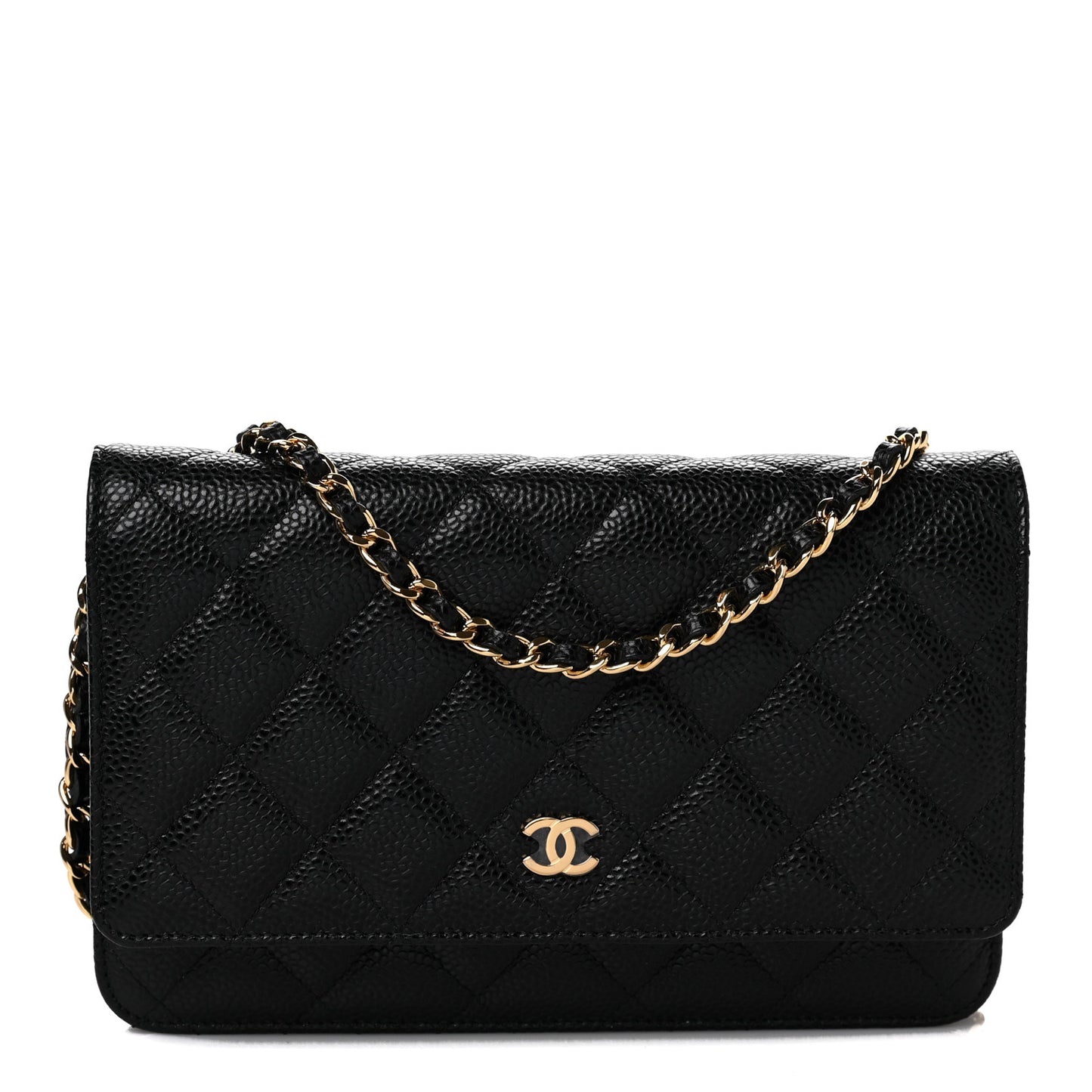 Caviar Quilted Wallet On Chain WOC Black