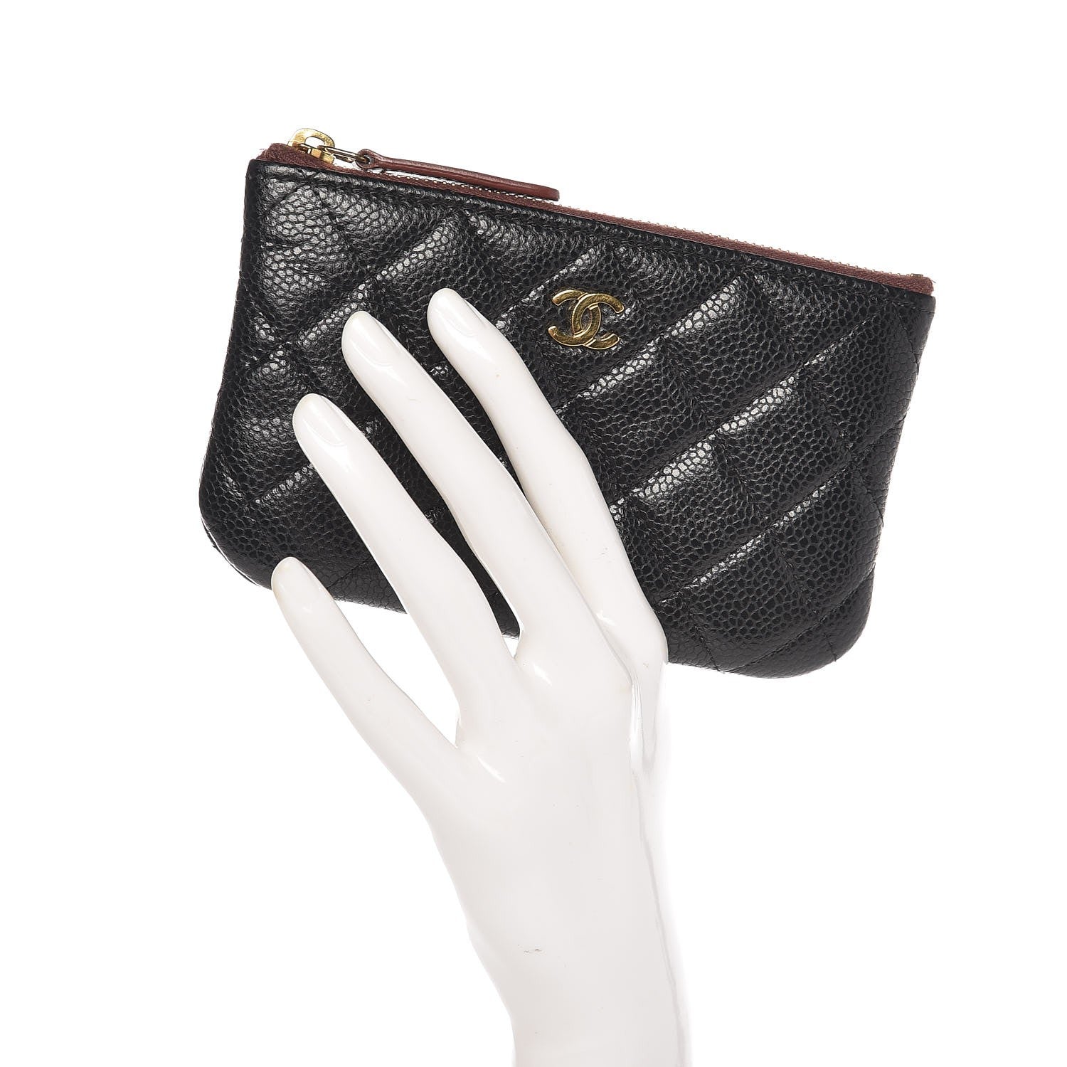 Chanel Caviar Quilted Small Cosmetic Case Black 2 of 7