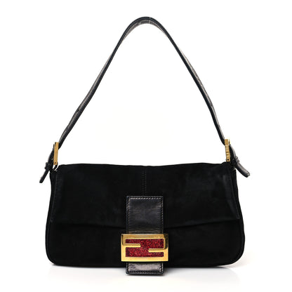 Fendi Suede Calfskin Baguette Black 1 of 10
