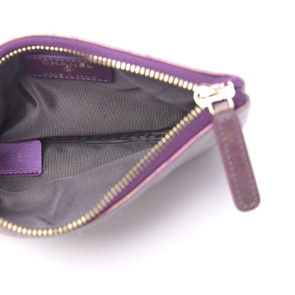 Chanel Iridescent Lambskin Quilted Small Cosmetic Case Purple 5 of 8