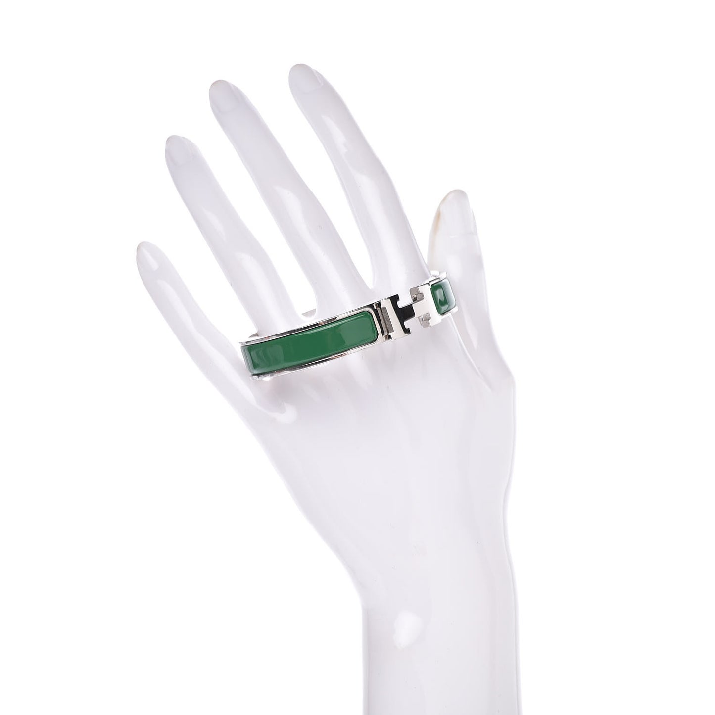 Enamel Narrow Clic Clac H Bracelet GM Vert Sapin