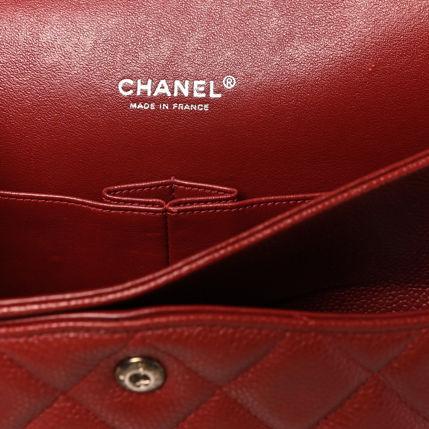 Chanel Caviar Quilted Maxi Double Flap Dark Red 6 of 10