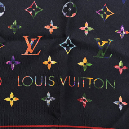 Louis Vuitton Silk Monogram Printed LV Garden Square Scarf Bleu Marine 2 of 4