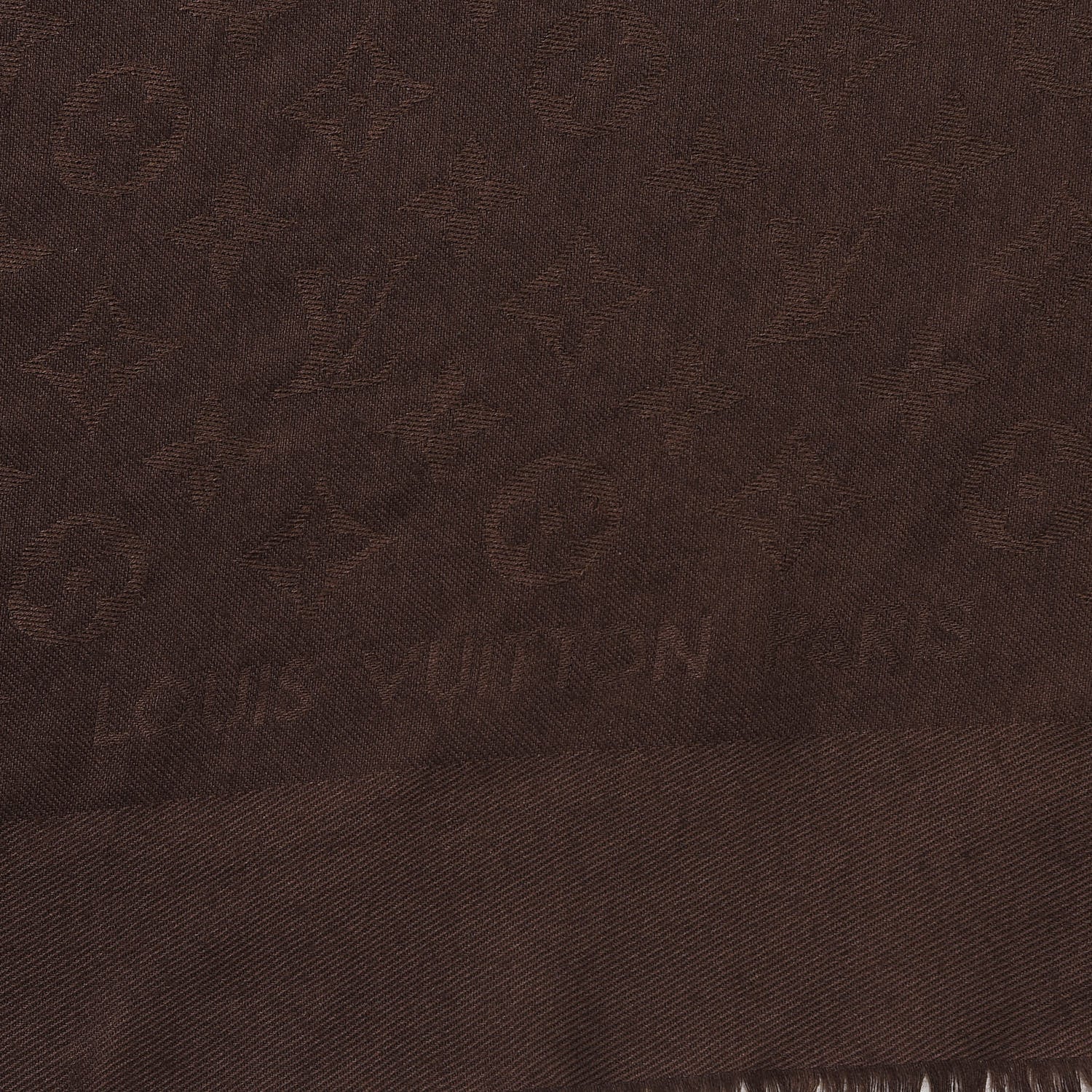 Louis Vuitton Wool Silk Monogram Shawl Chocolate 3 of 6