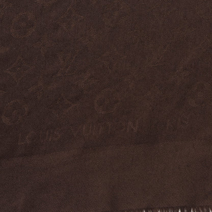 Louis Vuitton Wool Silk Monogram Shawl Chocolate 3 of 6