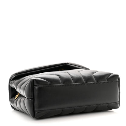 Saint Laurent Calfskin Y Quilted Monogram Toy Loulou Crossbody Bag Black 4 of 12