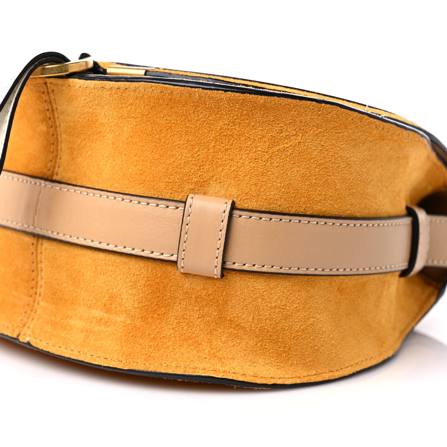 Chloe Suede Calfskin Mini Marcie Round Crossbody Bag Sunflower Yellow 8 of 12