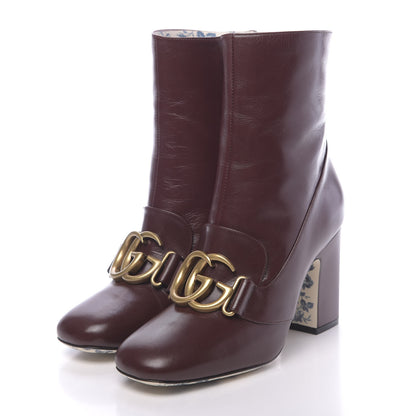 Gucci Malaga Kid GG Victoire 95mm Ankle Boots 36.5 Vintage Bordeaux 3 of 11